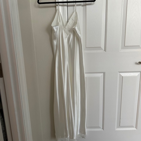 Vintage Y2K Expressions California Dynasty White Satin Nightgown Slip Dress Sz S - Picture 4 of 8